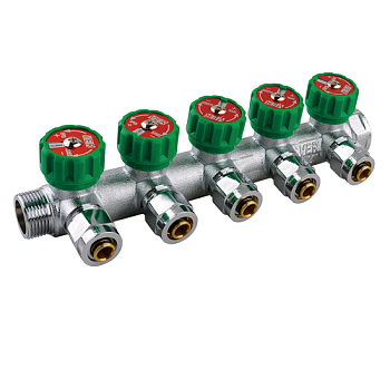 Коллектор регулир. с вент. 5 вых.-евроконус  3/4*16 НВ VIEIR